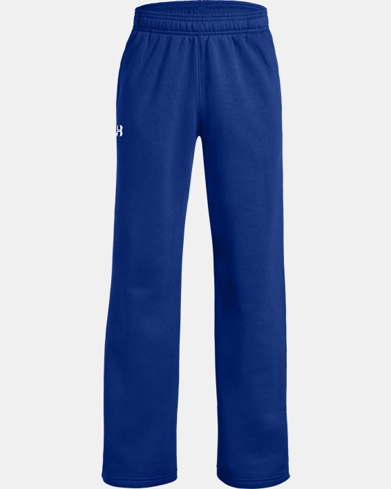 Boys' UA Hustle Fleece Pants, Blue, pdpMainDesktop image number 0